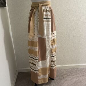 Vtg Patchwork Eyelet Lace Maxi Skirt Lined Boho Gypsy Hippie Cottagecore Renee M